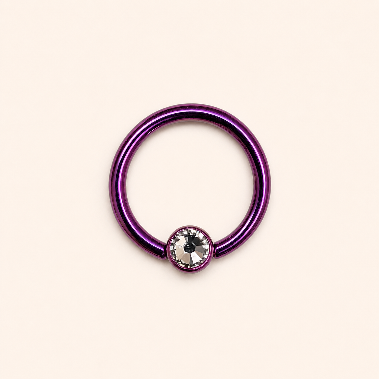 Fuchsia Titanium 3 mm CZ Captive Bead Ring