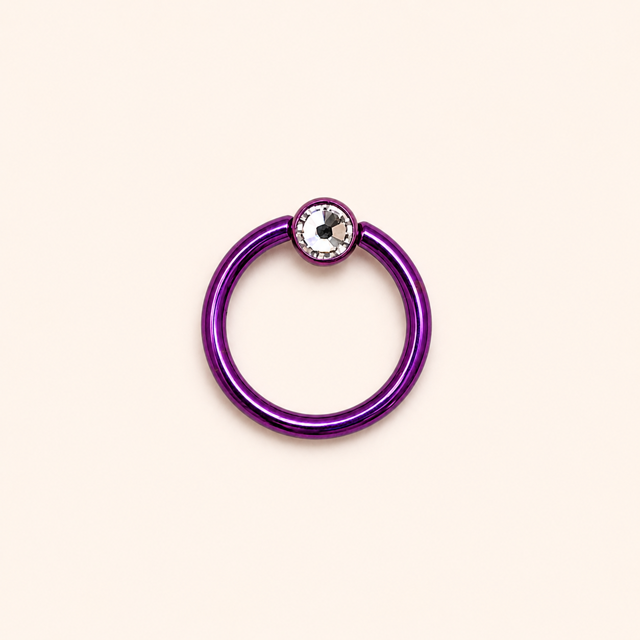 Fuchsia Titanium 3 mm CZ Captive Bead Ring