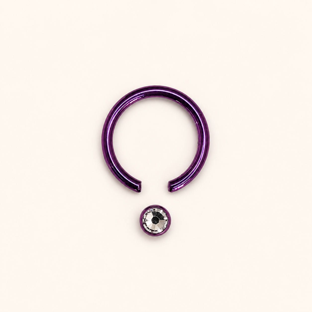 Fuchsia Titanium 3 mm CZ Captive Bead Ring
