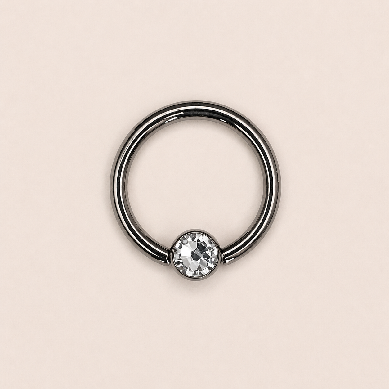 Silver Titanium 3 mm CZ Captive Bead Ring