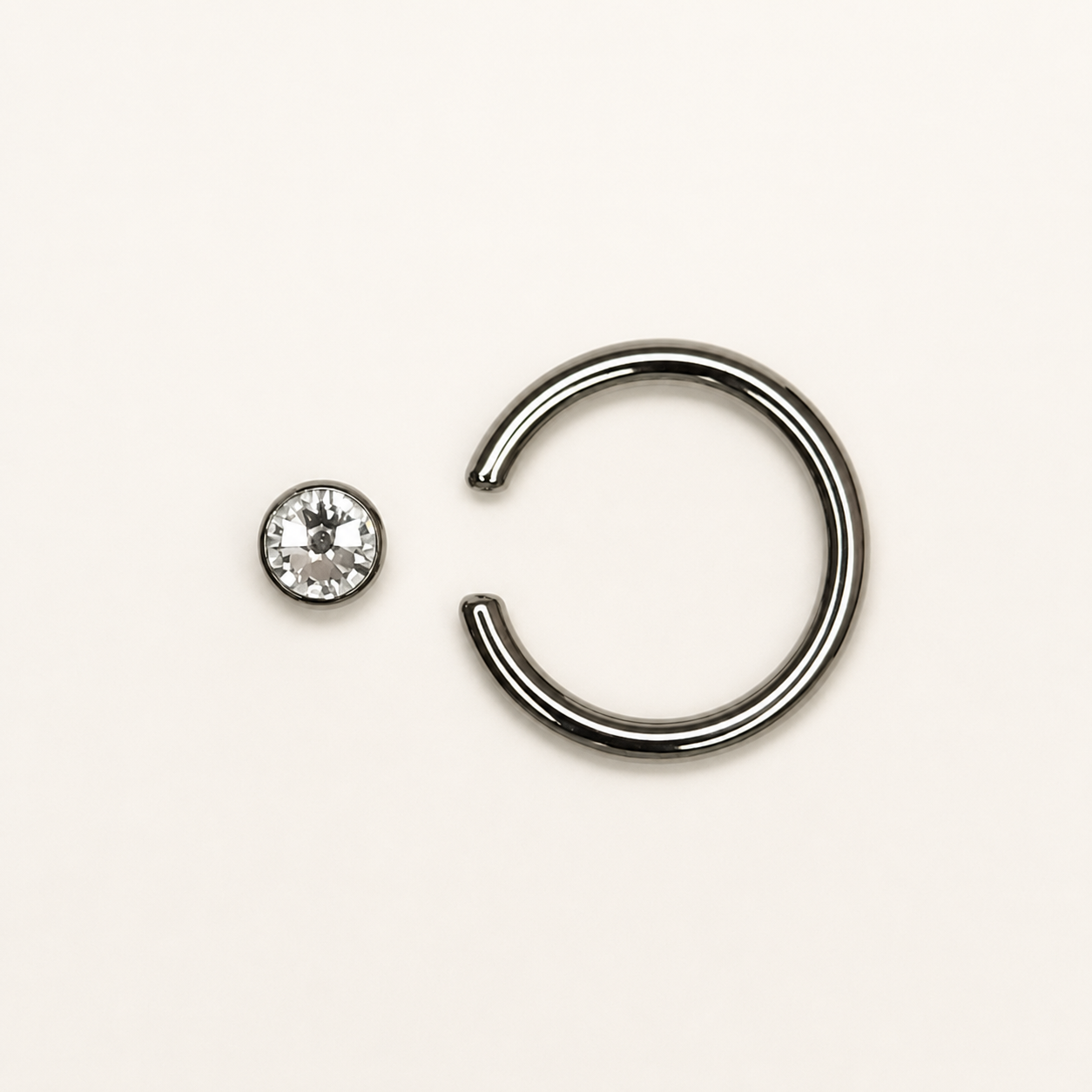 Silver Titanium 3 mm CZ Captive Bead Ring