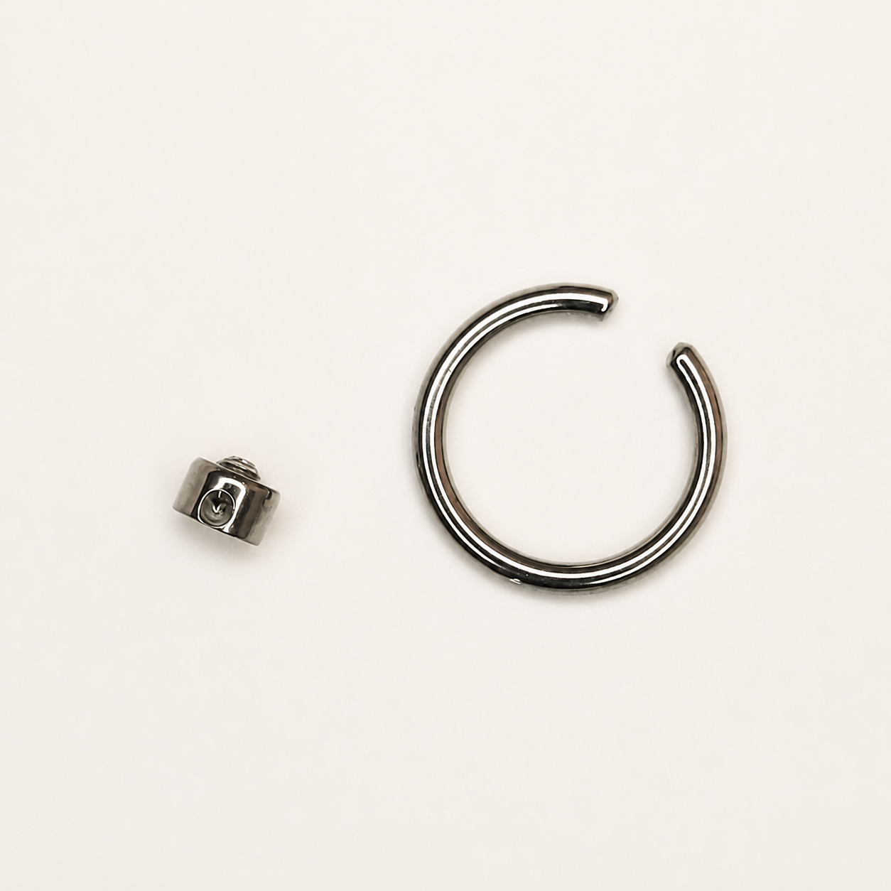 Silver Titanium 3 mm CZ Captive Bead Ring