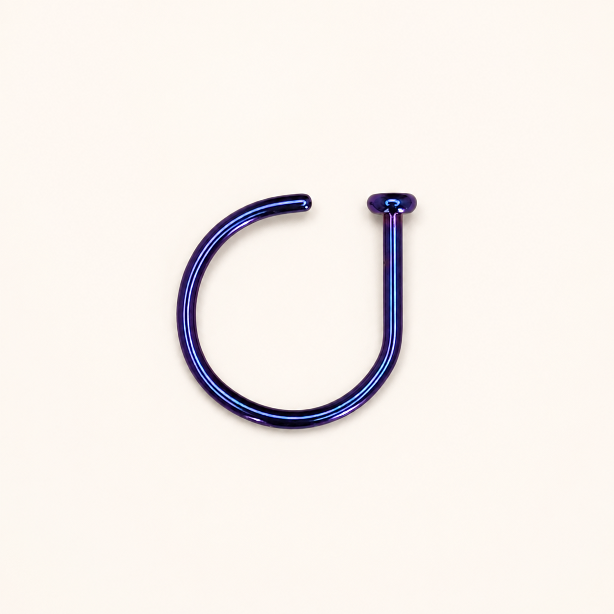 Blurple Titanium D-Shaped Nose Hoop