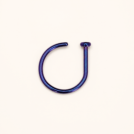 Blurple Titanium D-Shaped Nose Hoop
