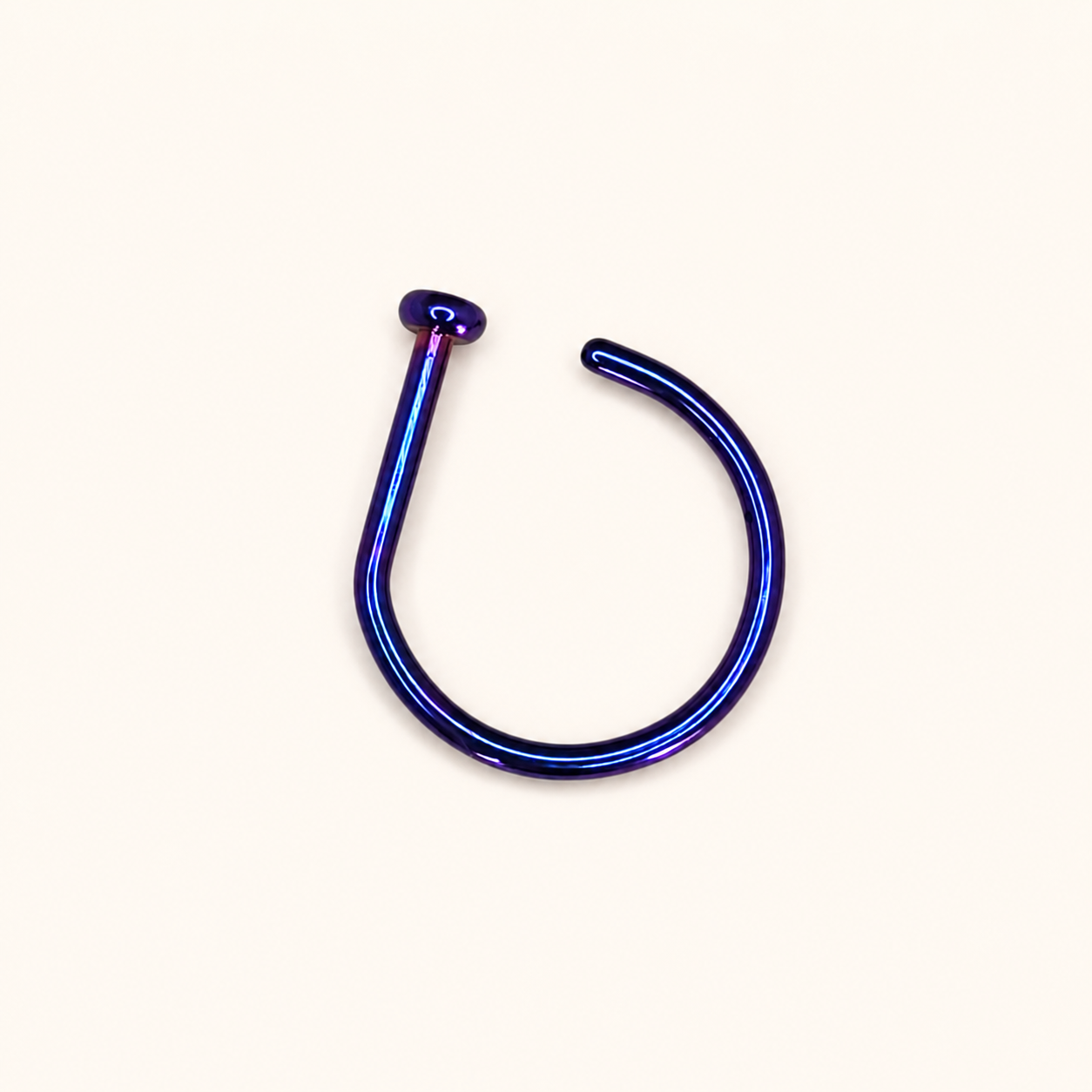 Blurple Titanium D-Shaped Nose Hoop