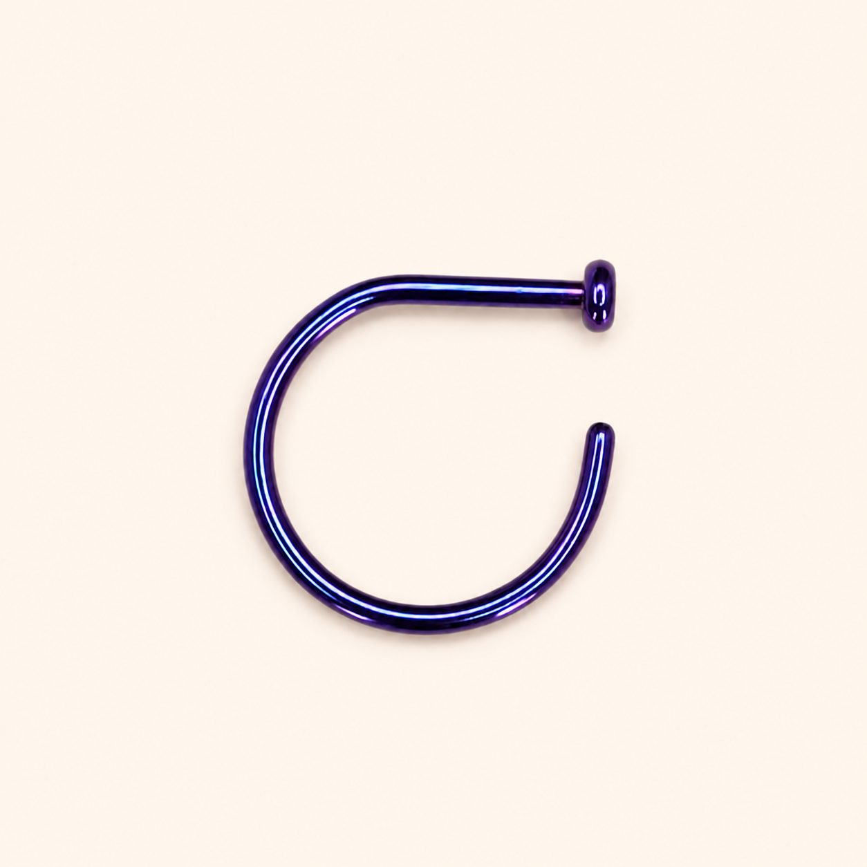 Blurple Titanium D-Shaped Nose Hoop