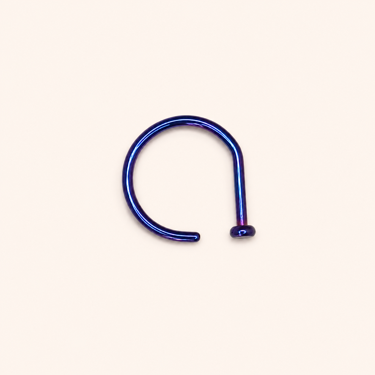 Blurple Titanium D-Shaped Nose Hoop