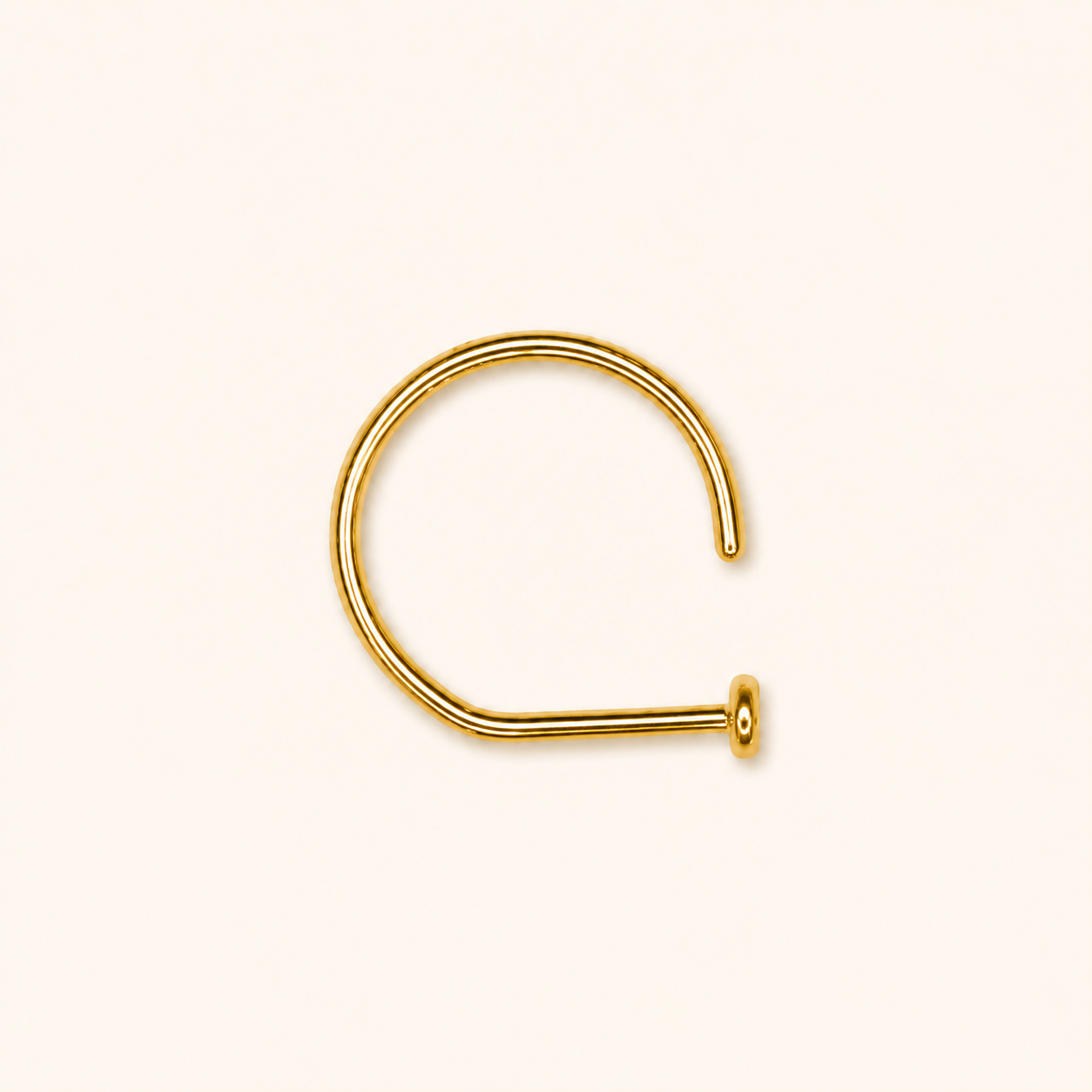Gold Titanium D-Shape Nose Hoop