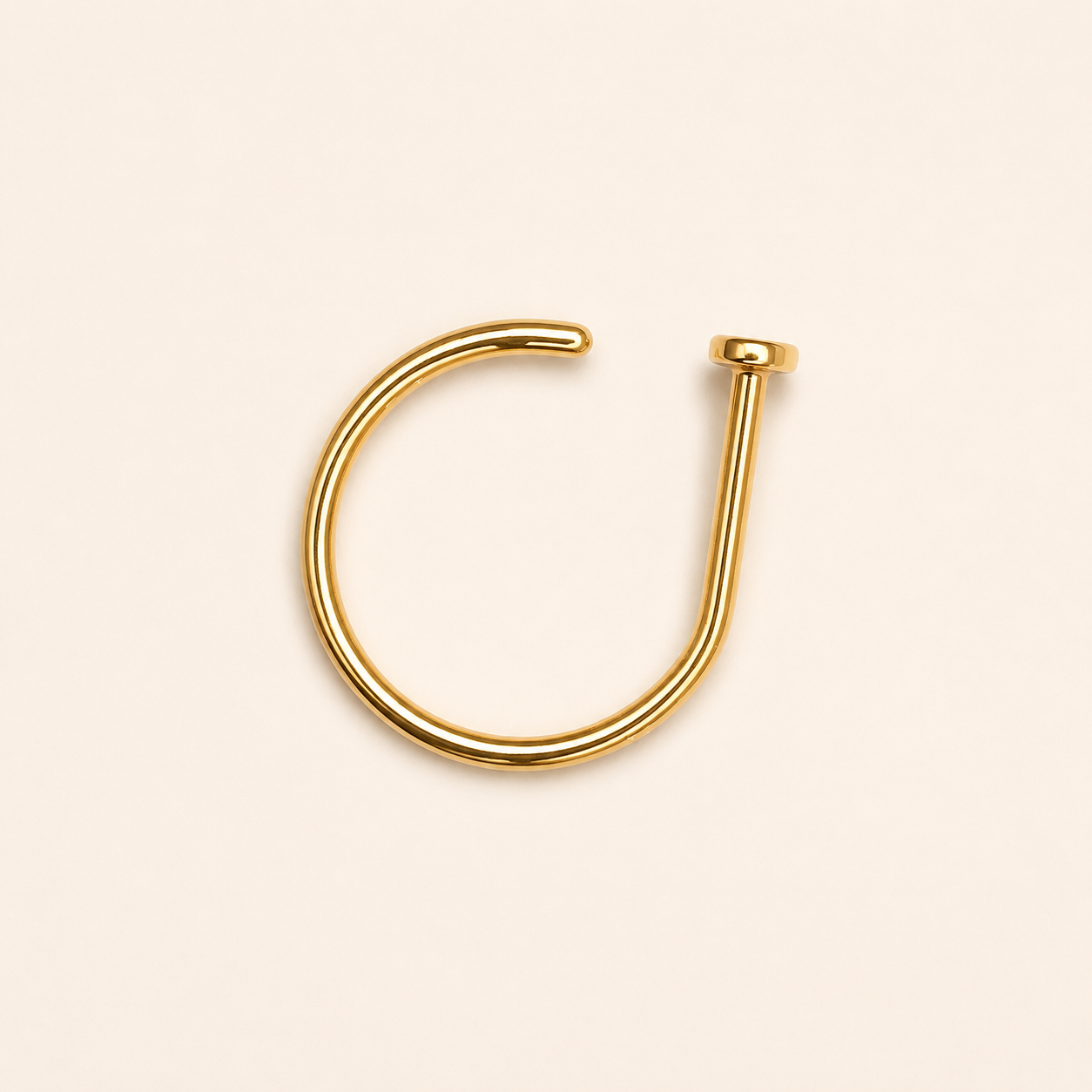 Gold Titanium D-Shape Nose Hoop