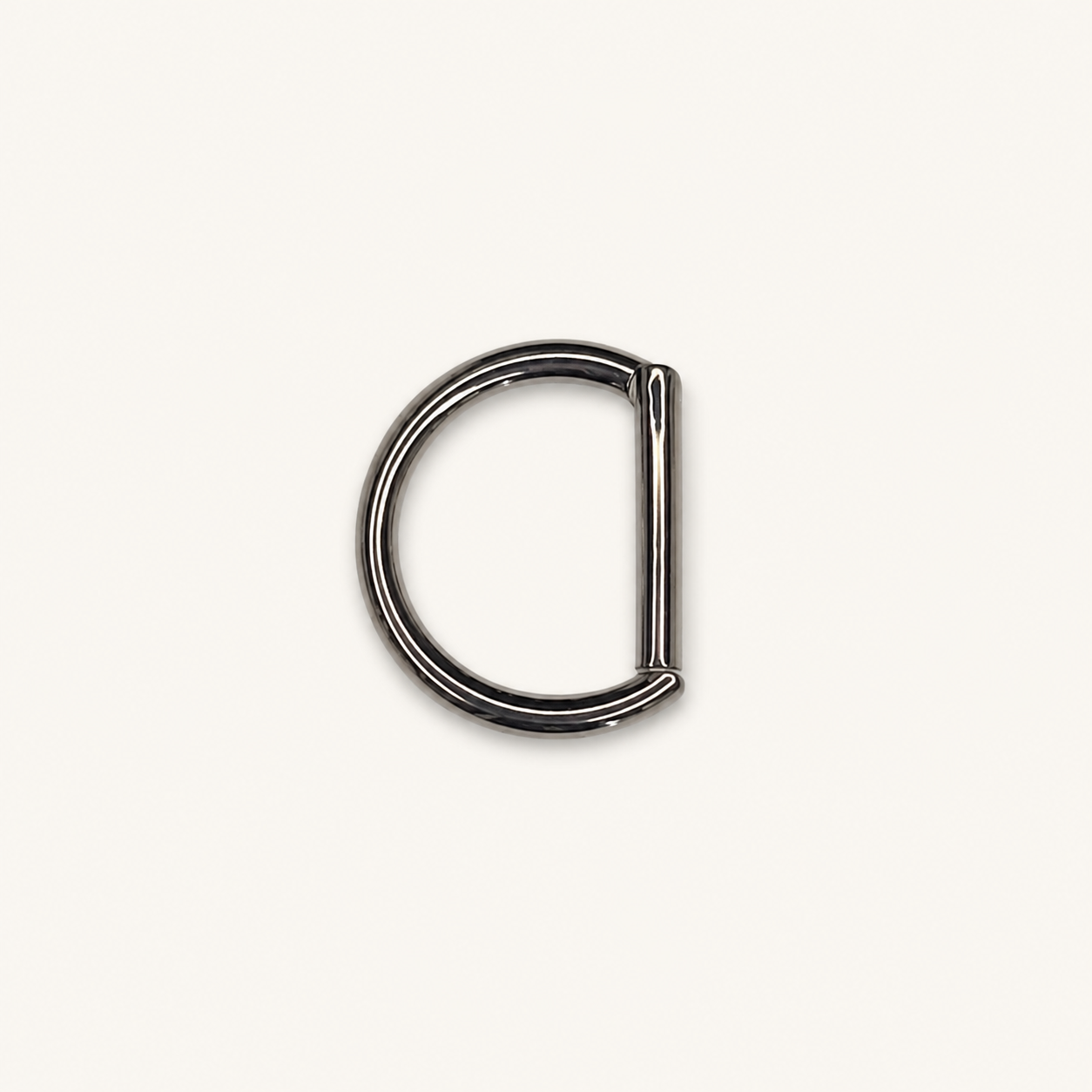 Silver Titanium D-Shaped Clicker Ring
