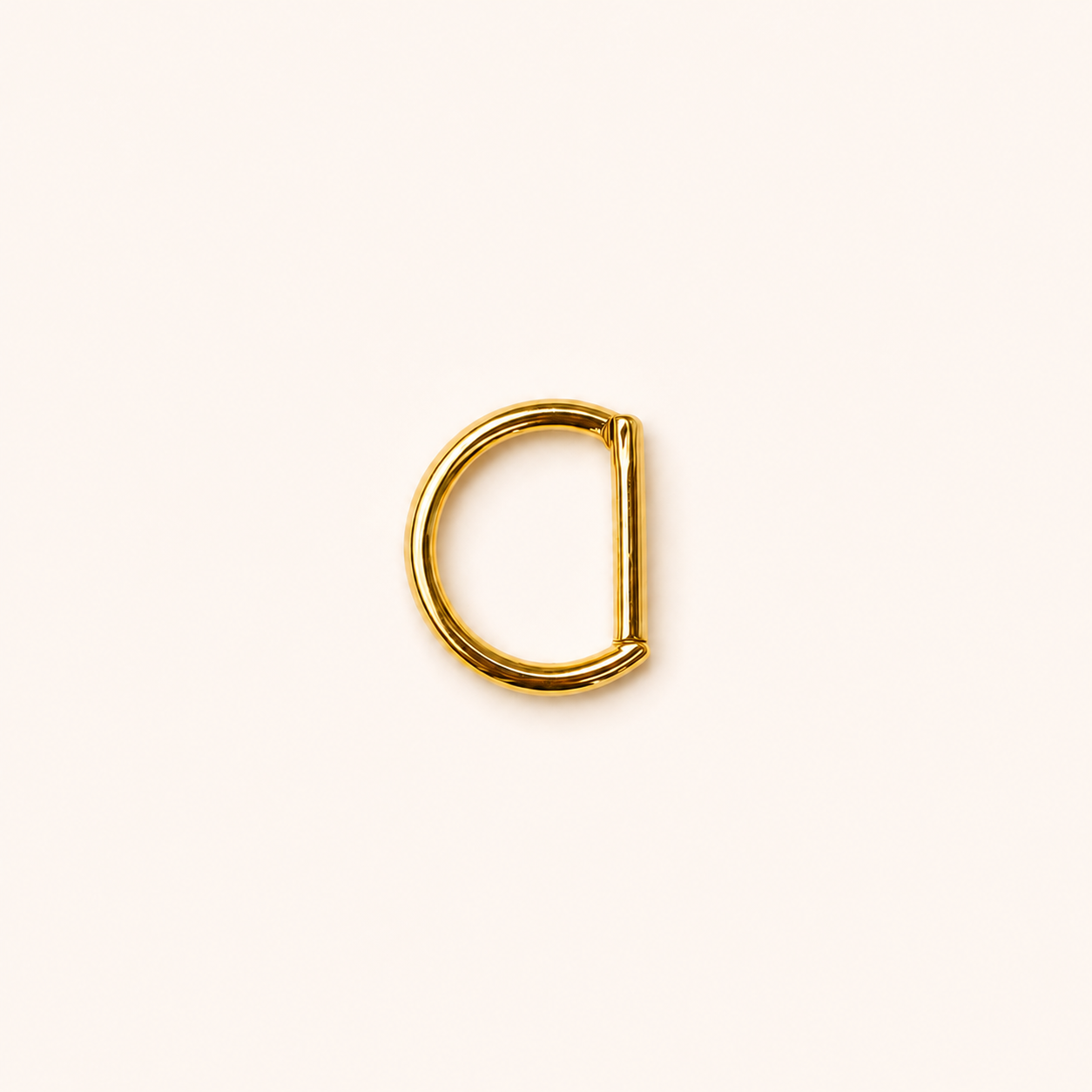 Gold Titanium D-Shaped Clicker Ring