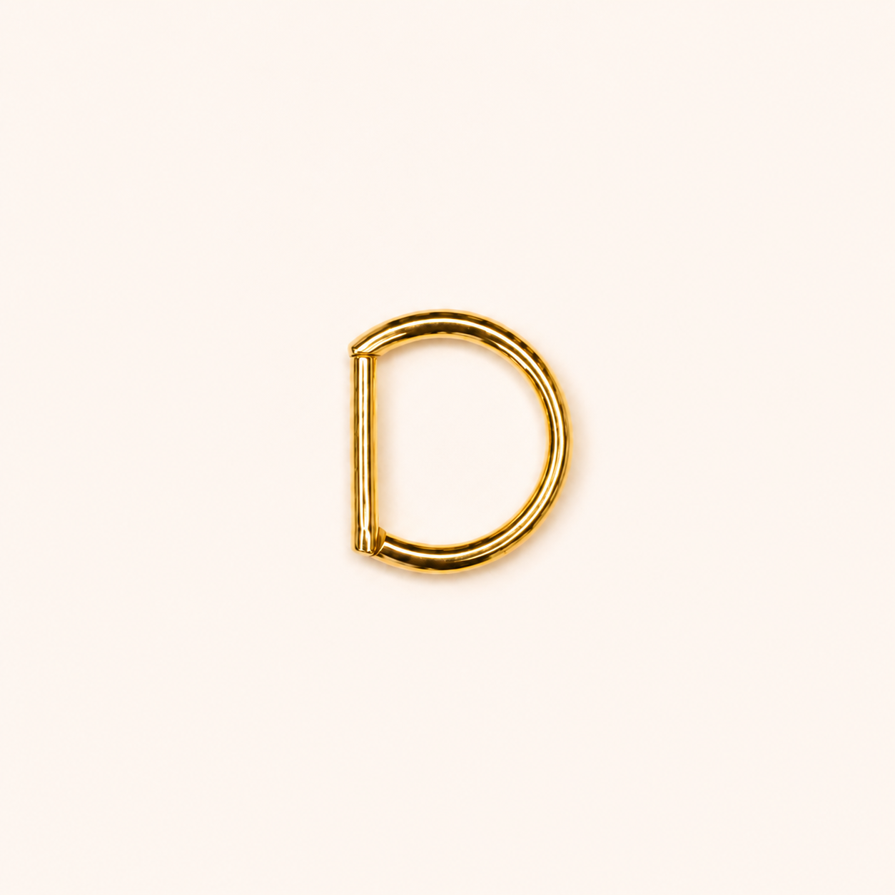 Gold Titanium D-Shaped Clicker Ring