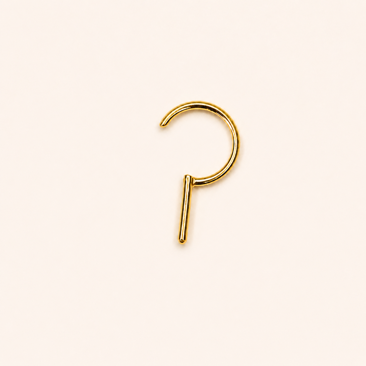 Gold Titanium D-Shaped Clicker Ring