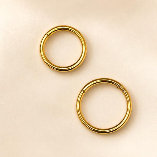 Gold Titanium Segment Clicker Ring Set — 8 mm & 10 mm