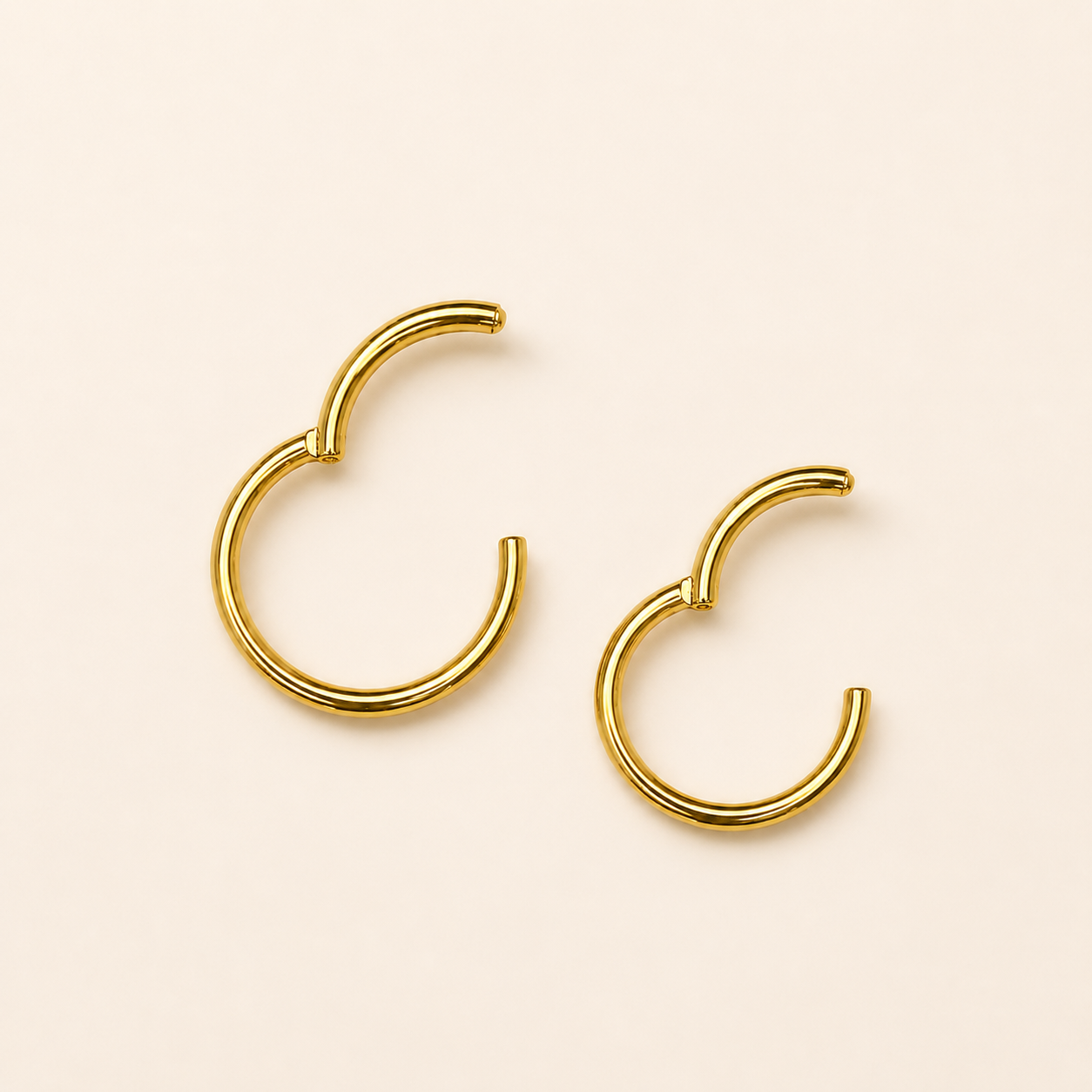 Gold Titanium Segment Clicker Ring Set — 8 mm & 10 mm