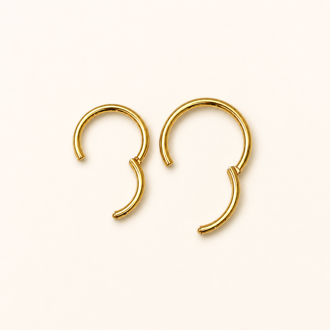 Gold Titanium Segment Clicker Ring Set — 8 mm & 10 mm