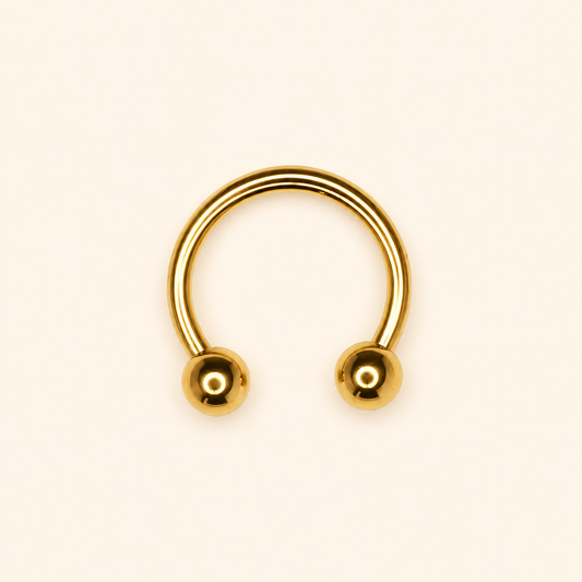 Gold Titanium Circular Barbell