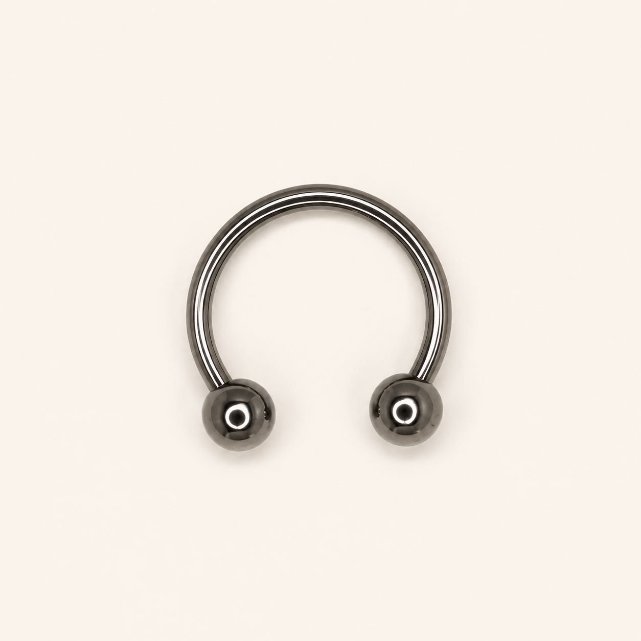 Silver Titanium Horseshoe Circular Barbell