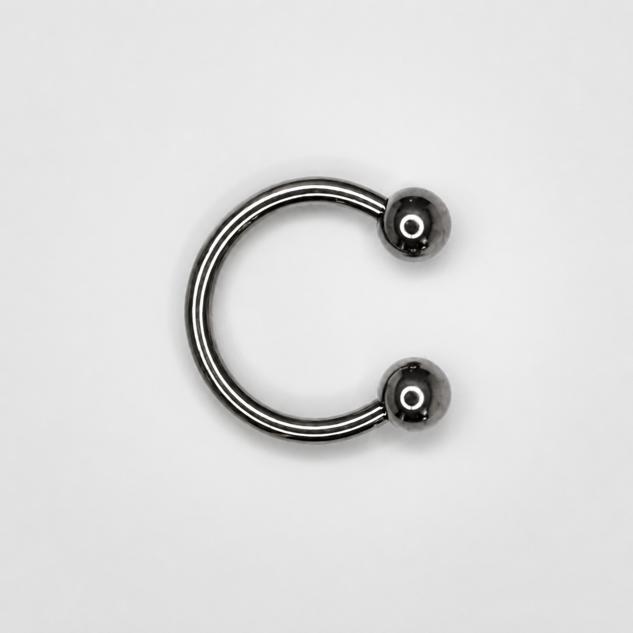 Silver Titanium Horseshoe Circular Barbell