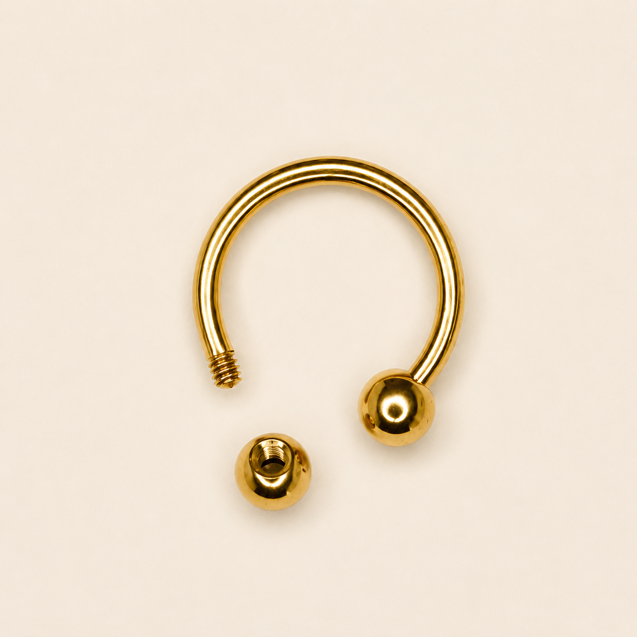 Gold Titanium Circular Barbell