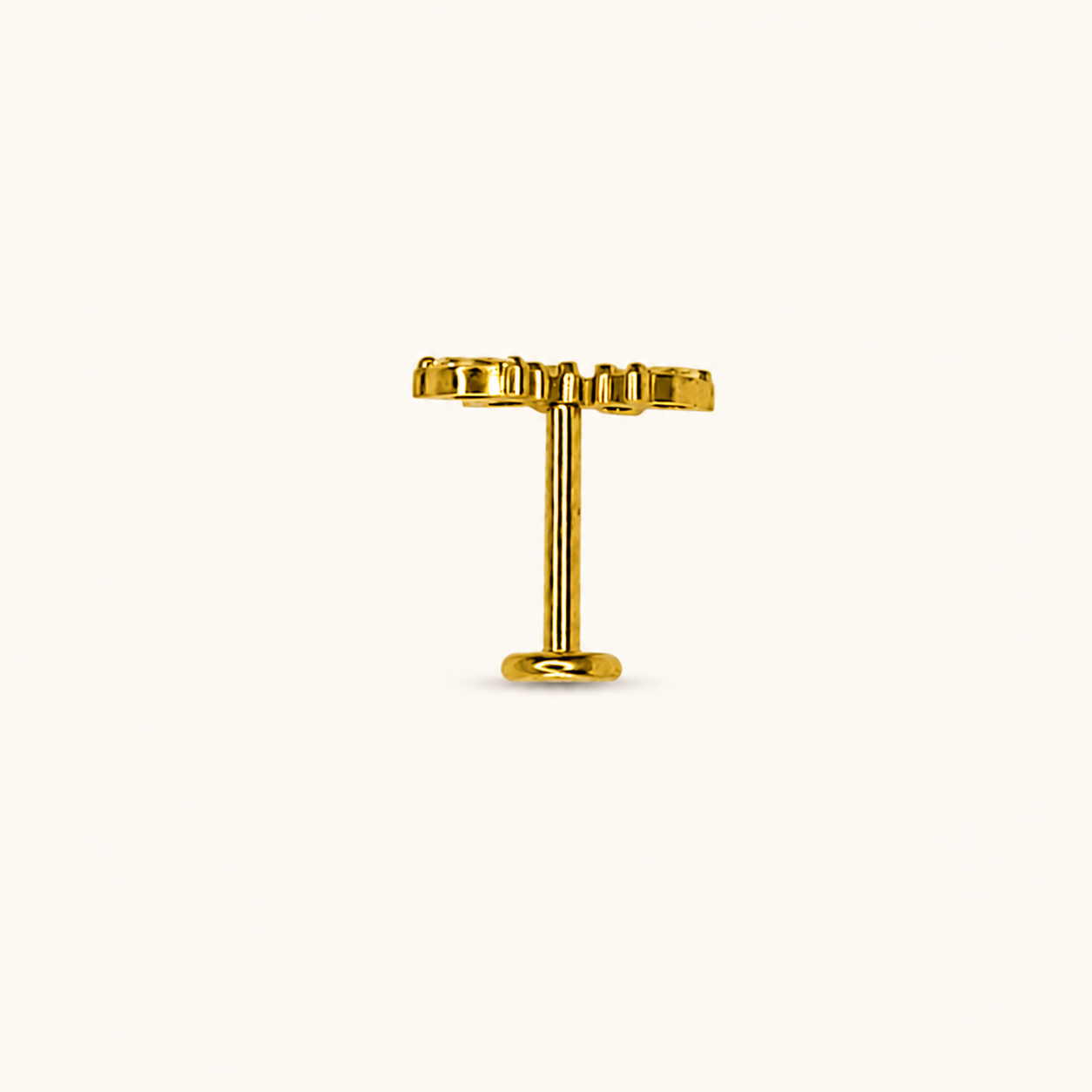 Gold Titanium Marquise Crown Labret