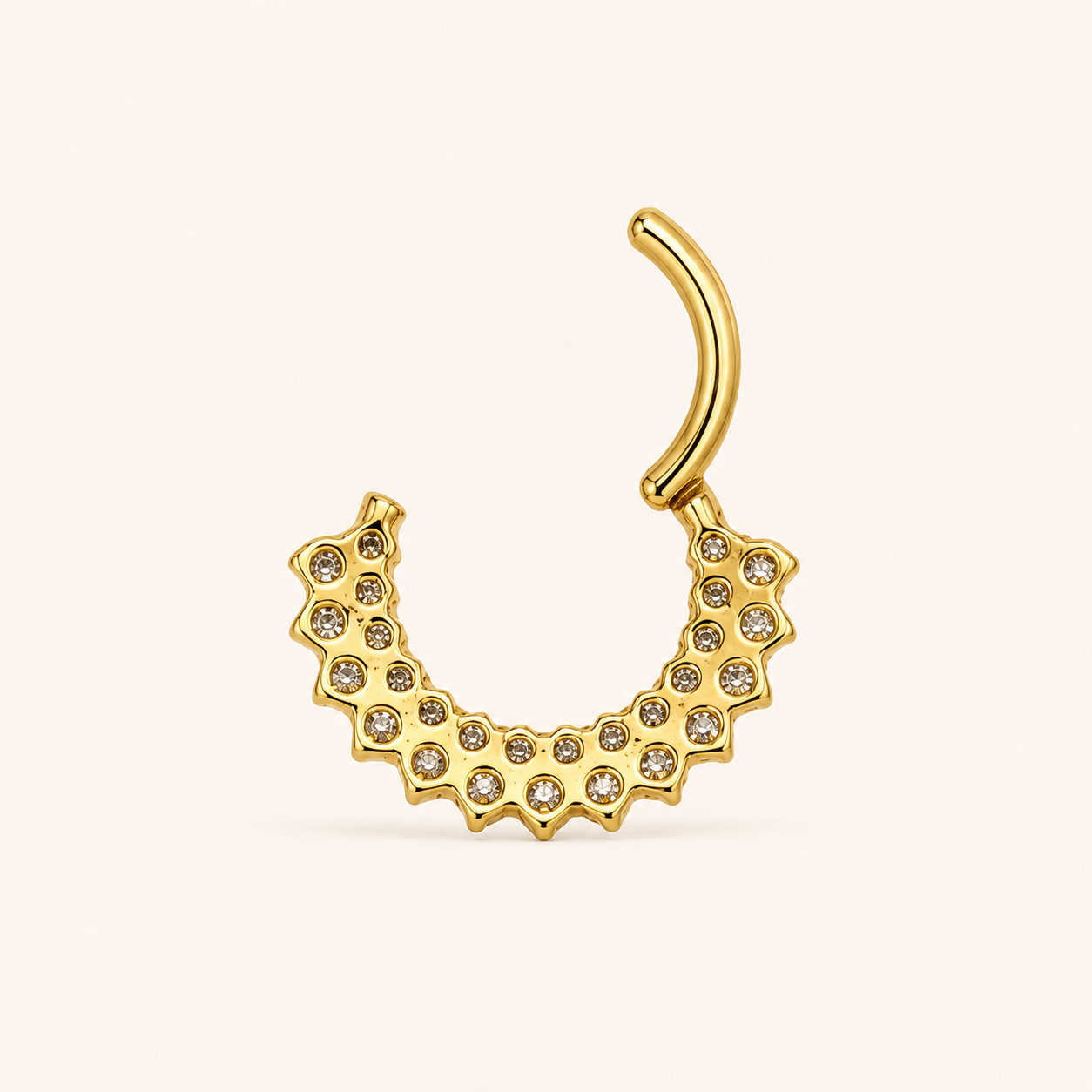 Gold Titanium 27 CZ Double Row Septum Clicker