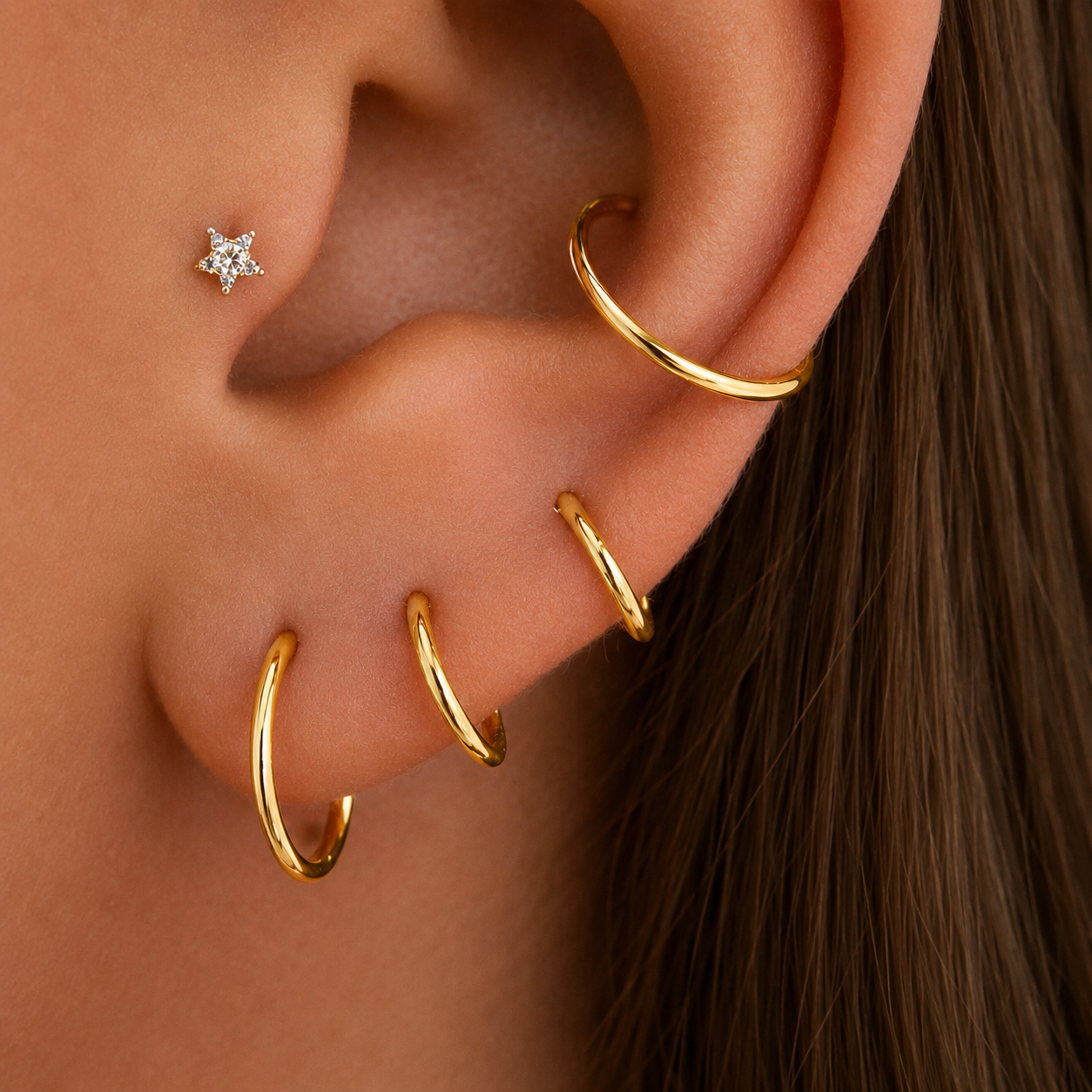 Gold Titanium Segment Clicker Ring