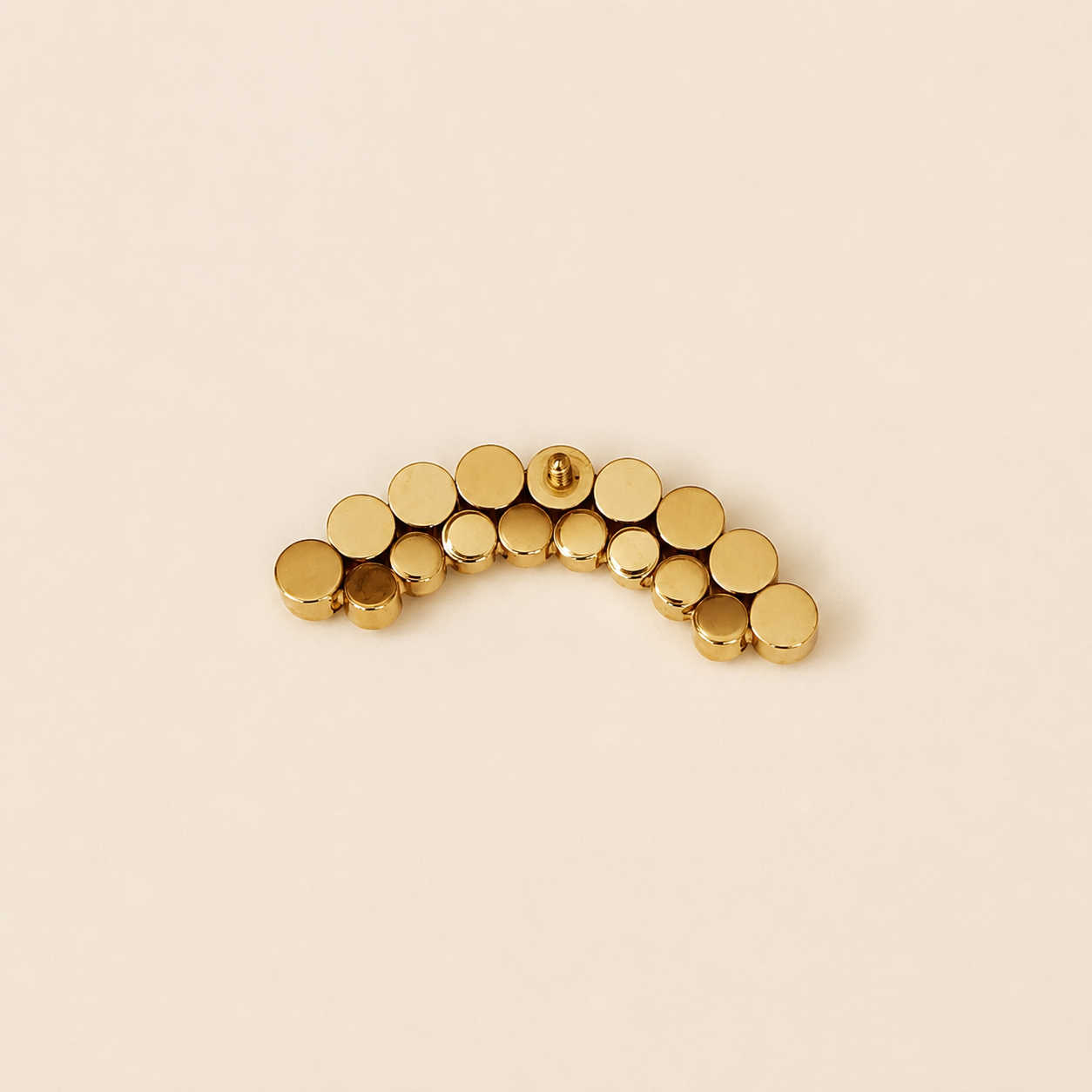 Gold Titanium 17 CZ Double Row Curved Labret