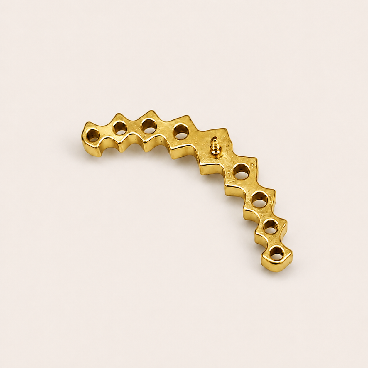 Gold Titanium 9 CZ Curved Labret