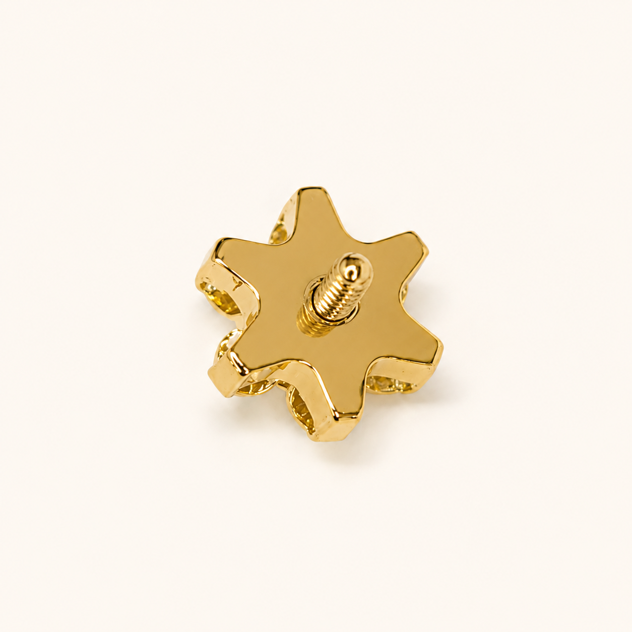Gold Titanium CZ Flower Labret