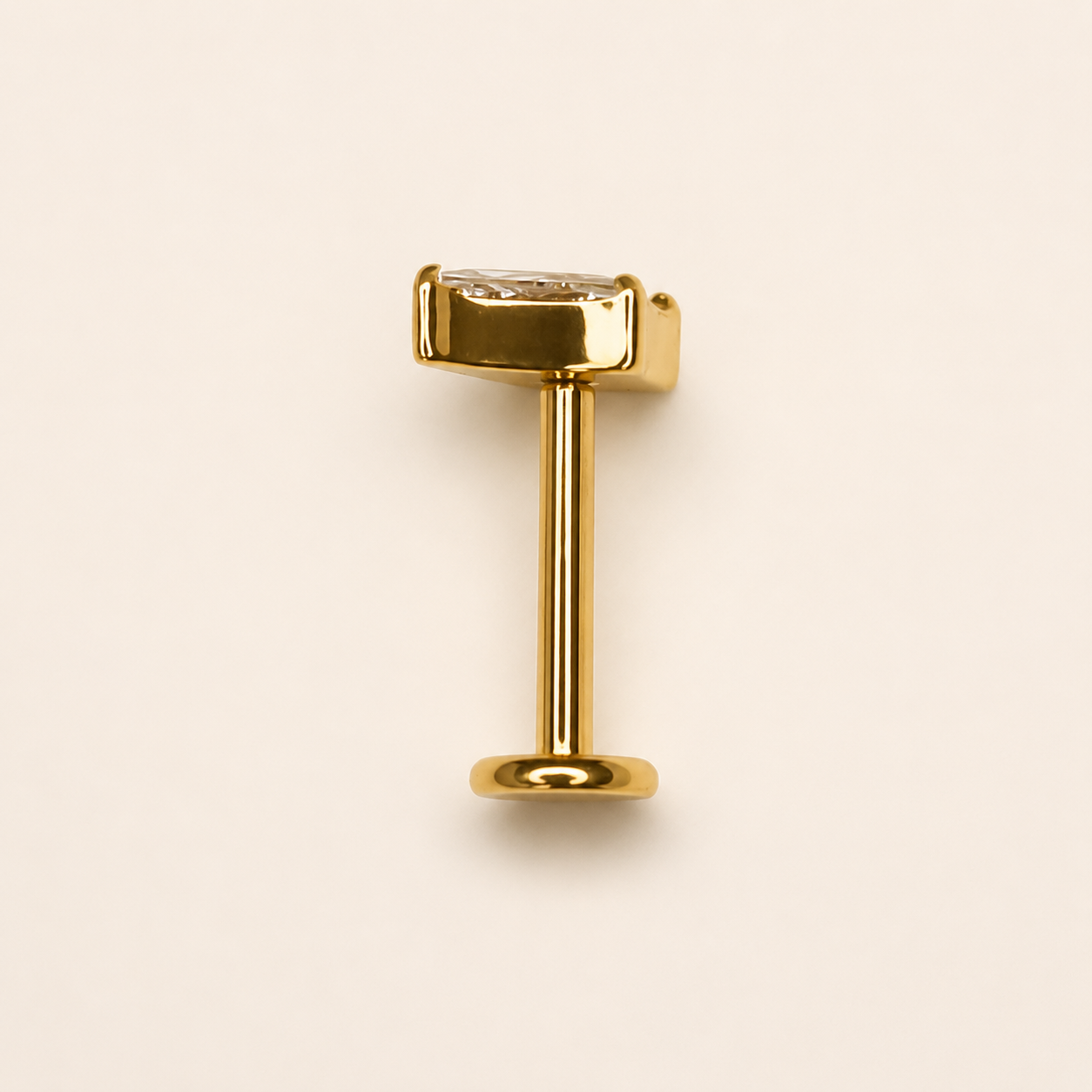 Gold Titanium Kite CZ Labret