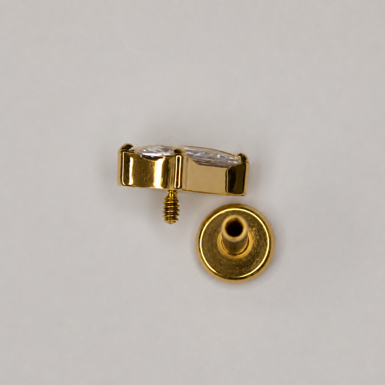 Gold Titanium Kite CZ Labret