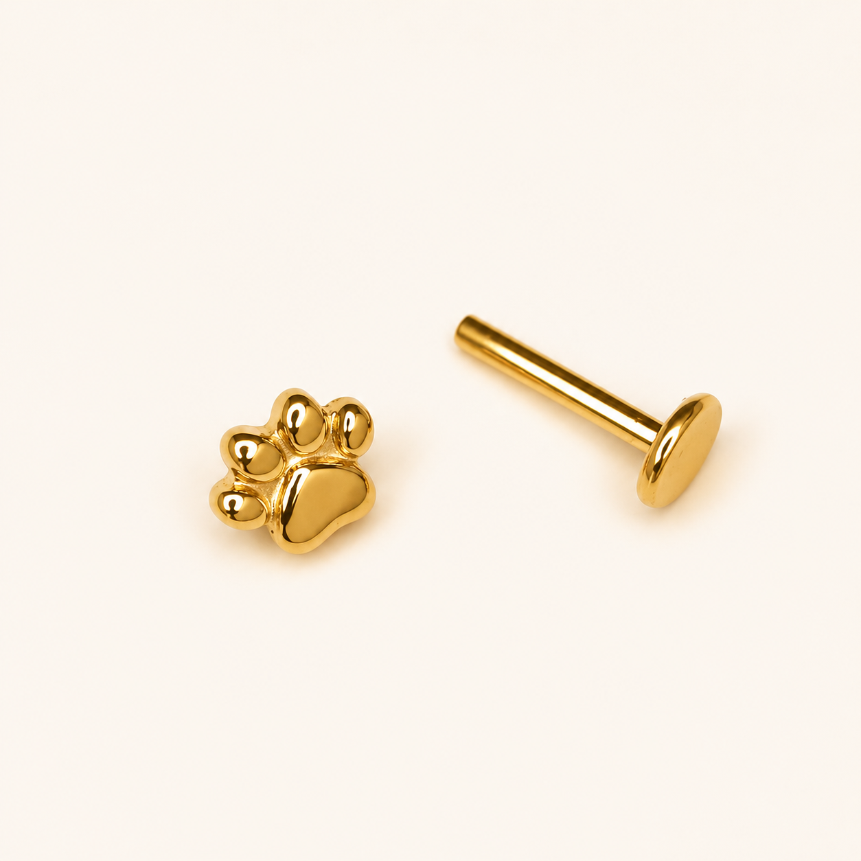 Gold Titanium Paw Labret