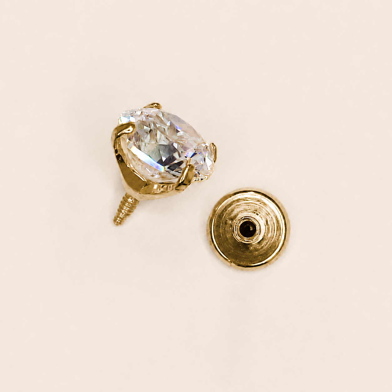 Gold Titanium 5 mm CZ Labret