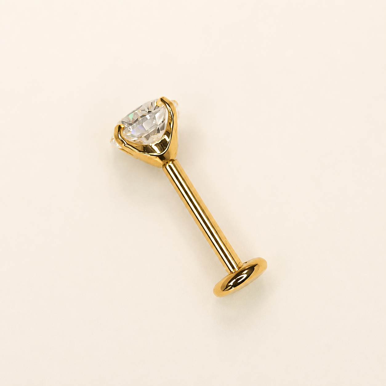 Gold Titanium 5 mm CZ Labret