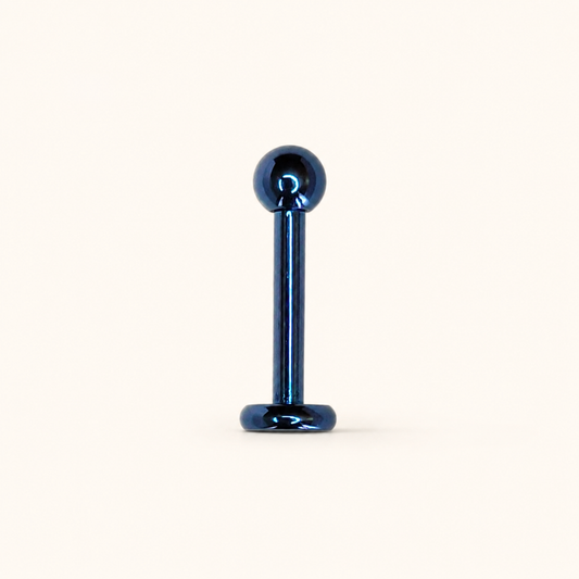 Medium Blue Titanium 3 mm Ball Labret
