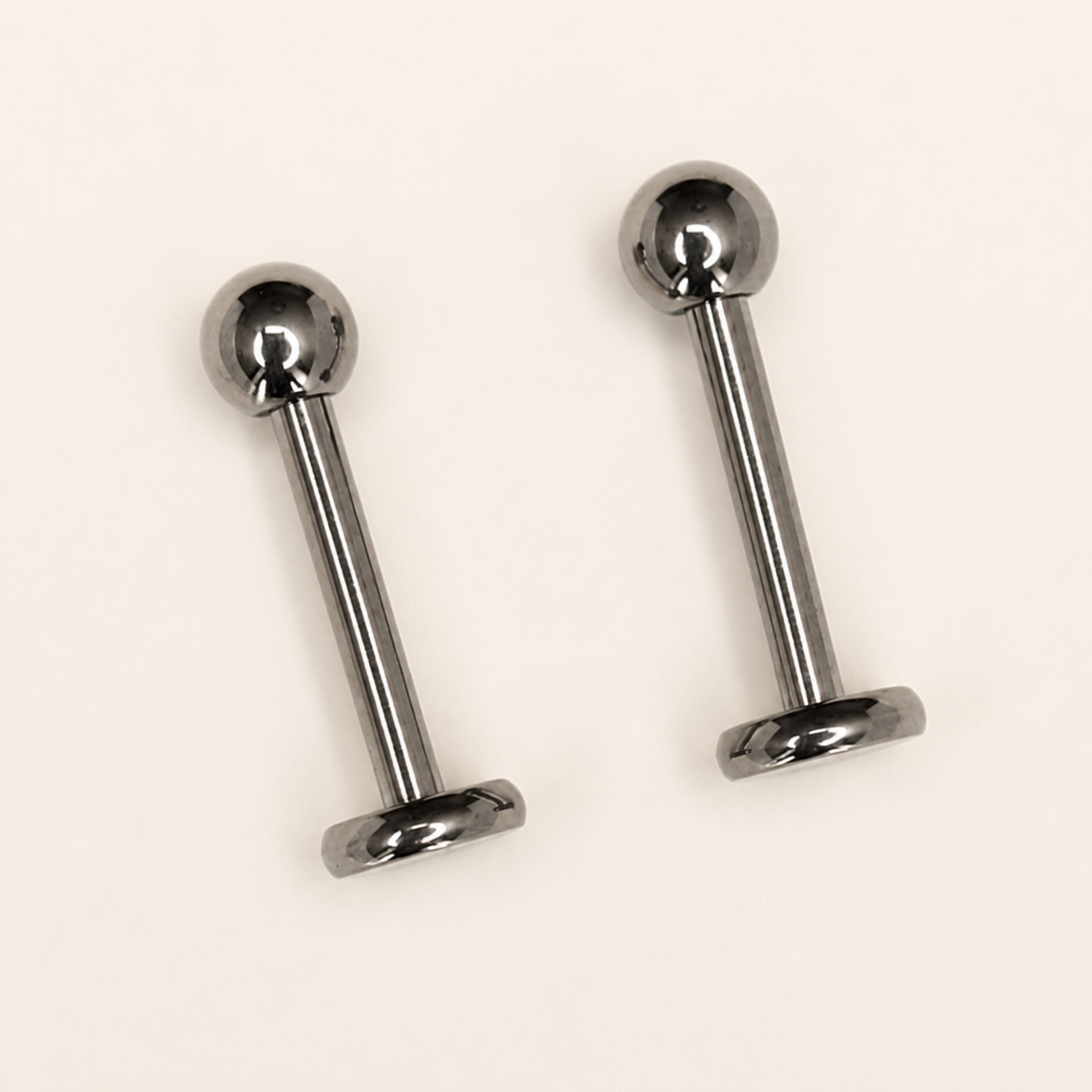 Silver Titanium 3 mm Ball Labret 2-Pack