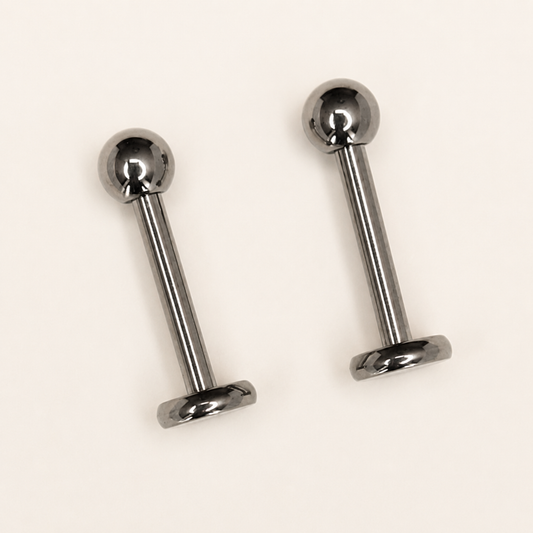 Silver Titanium 3 mm Ball Labret 2-Pack