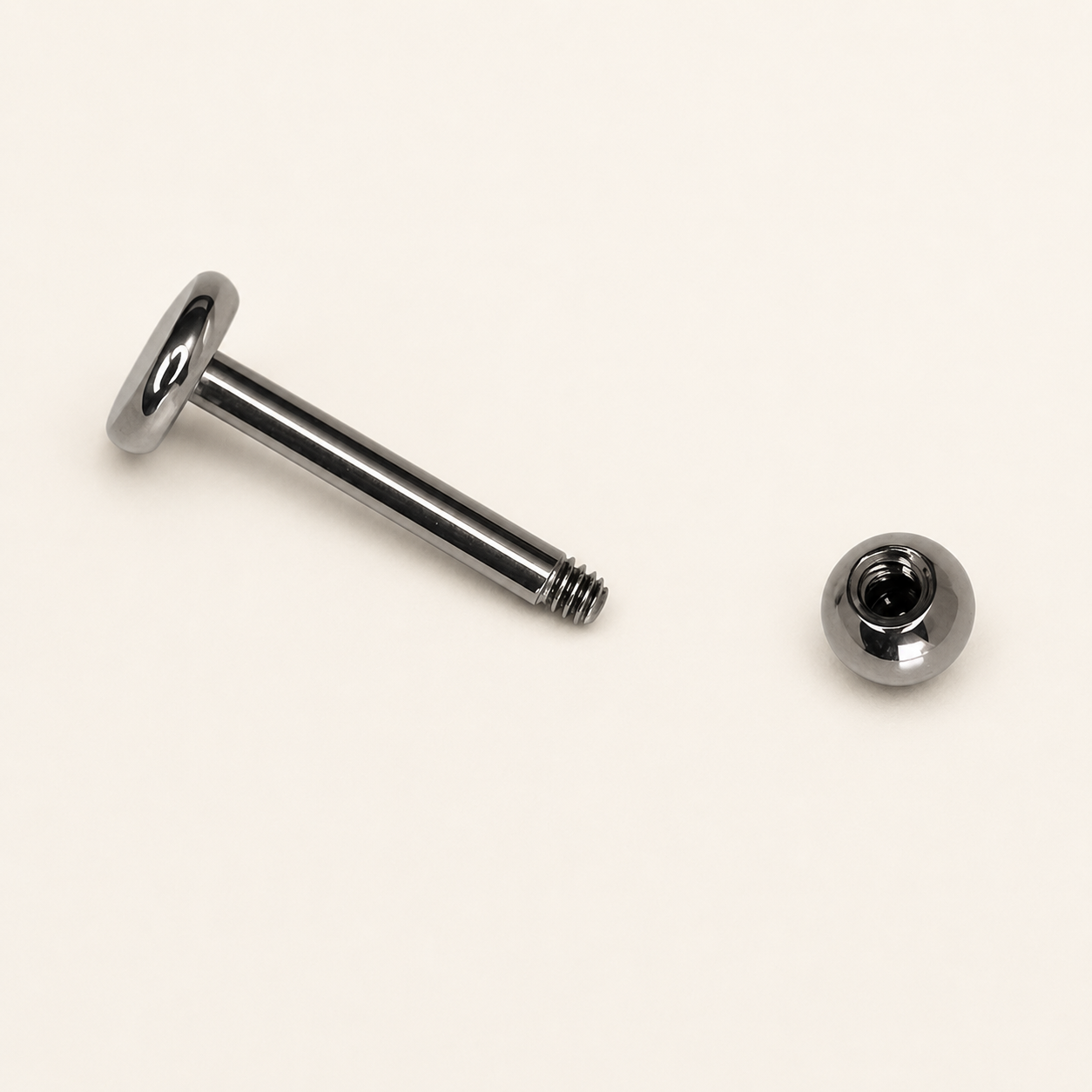 Silver Titanium 3 mm Ball Labret 2-Pack