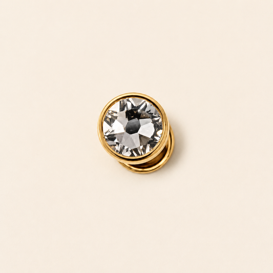 Gold Titanium 4 mm Bezel CZ Labret