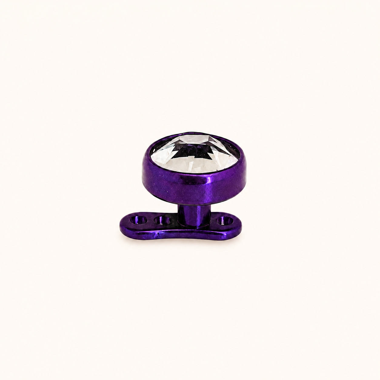 Dark Purple Titanium 5 mm CZ Microdermal