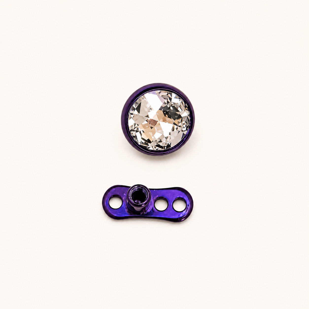 Dark Purple Titanium 5 mm CZ Microdermal