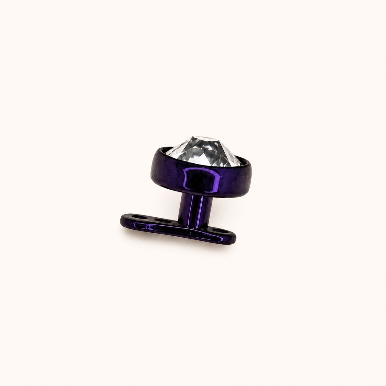 Dark Purple Titanium 5 mm CZ Microdermal