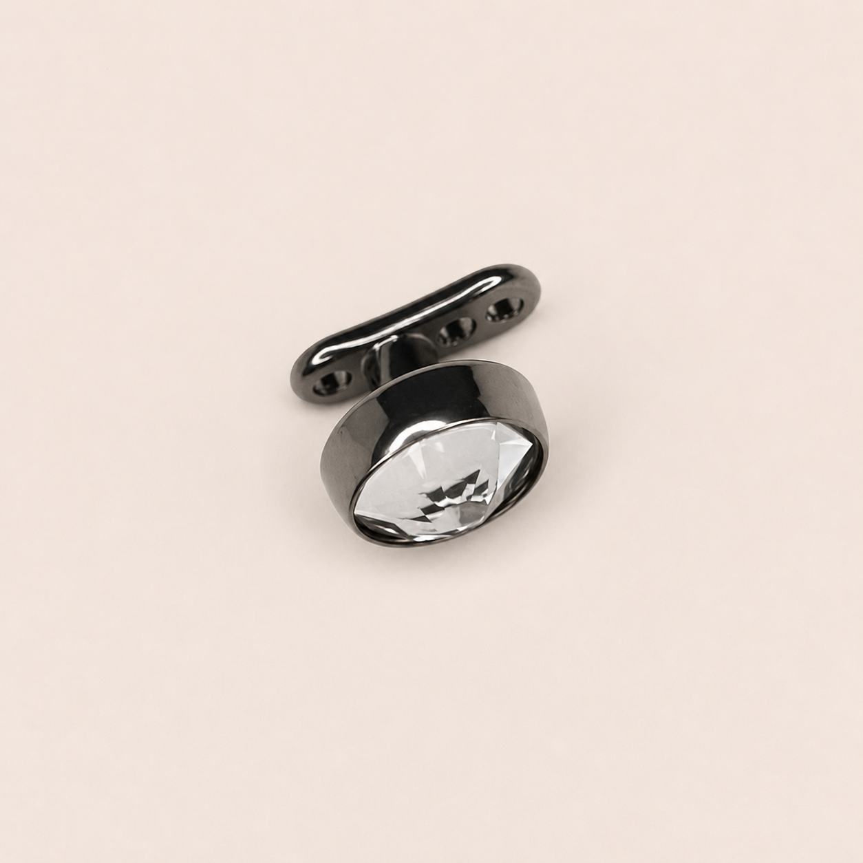 Silver Titanium CZ Microdermal Anchor