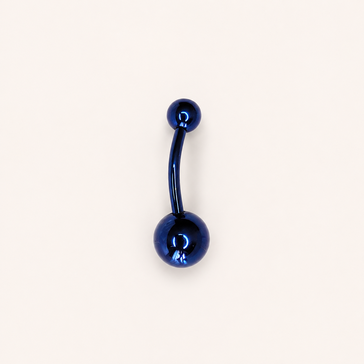 Dark Blue Titanium Double CZ Navel Barbell