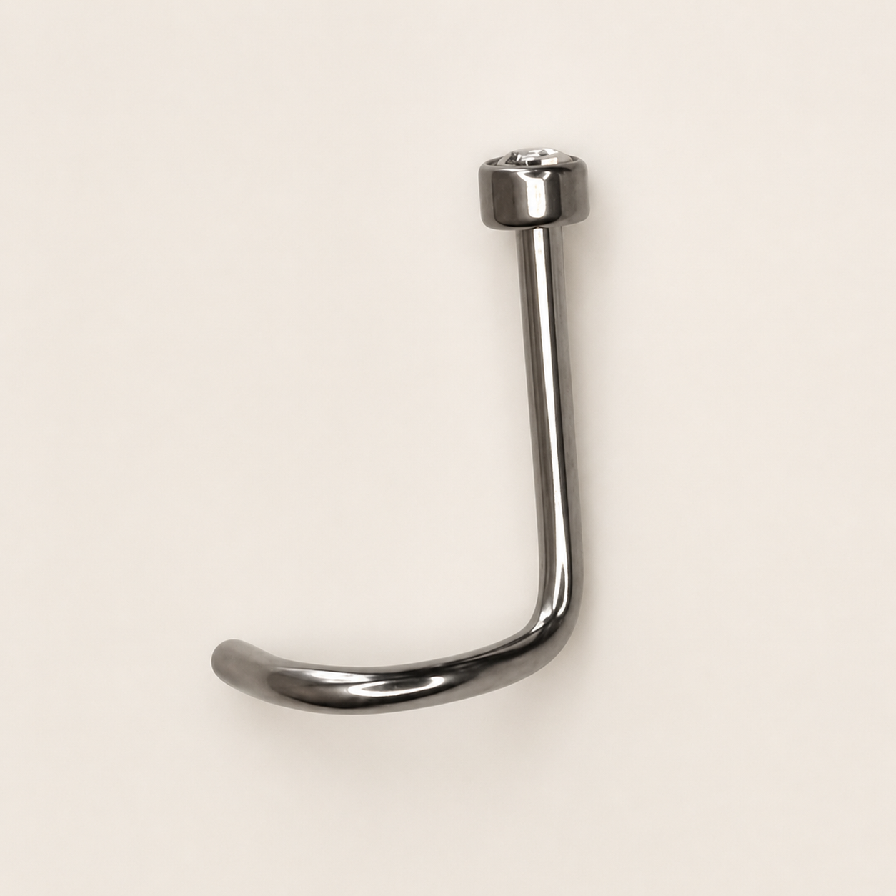 Silver Titanium 2 mm CZ Nose Screw 2-Pack