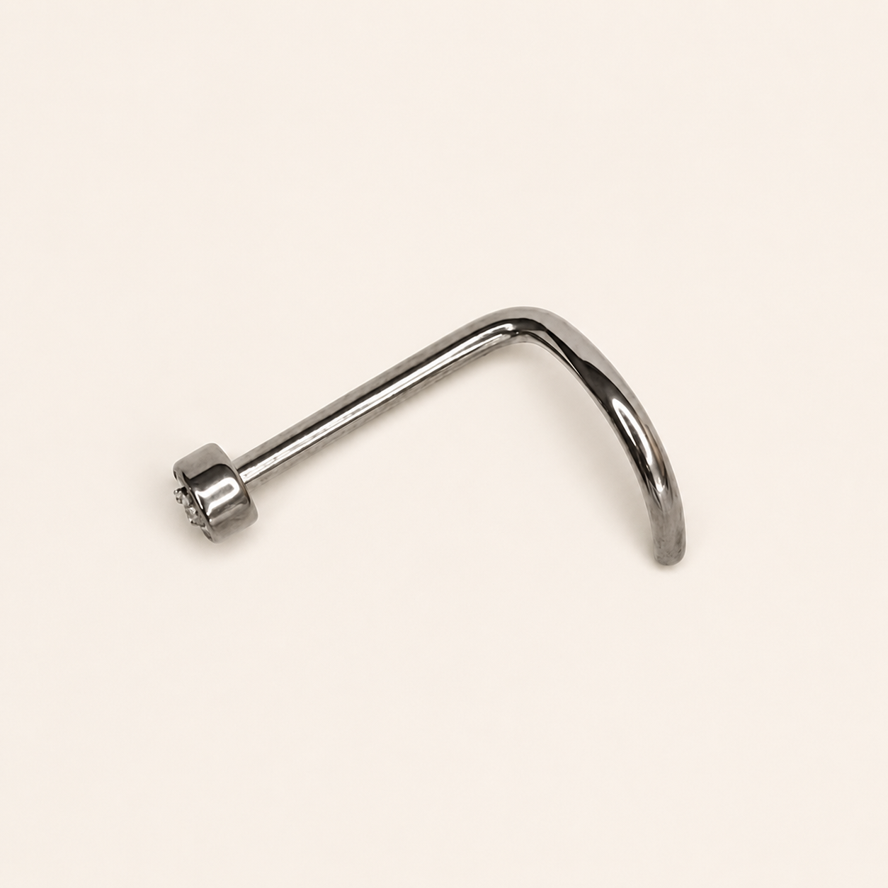 Silver Titanium 2 mm CZ Nose Screw 2-Pack