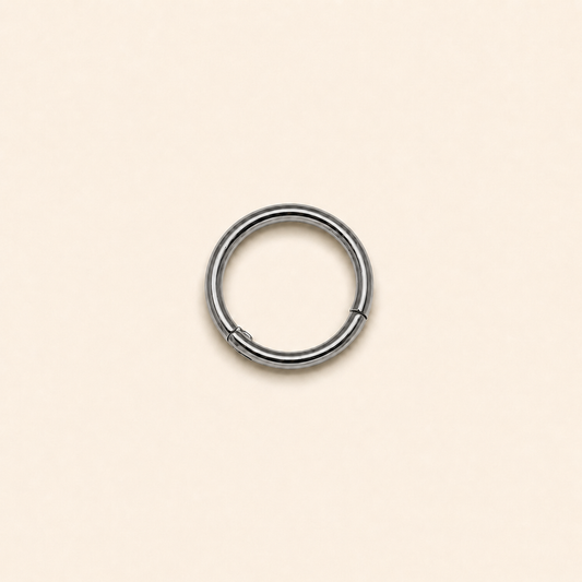 Silver Titanium Hinged Segment Clicker Ring