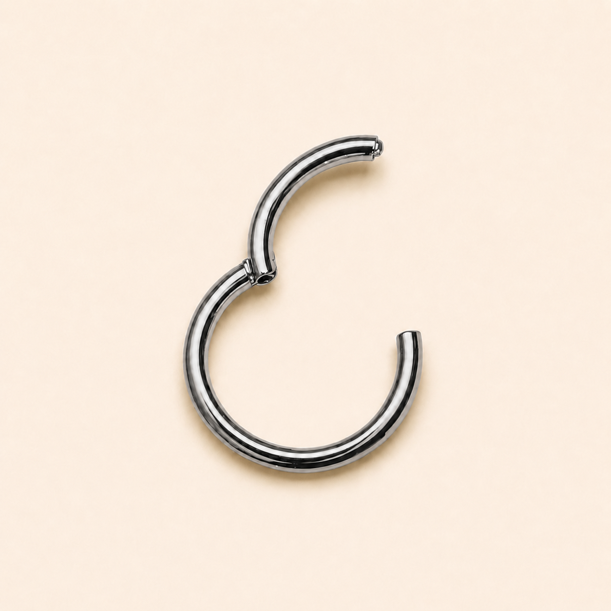 Silver Titanium Hinged Segment Clicker Ring