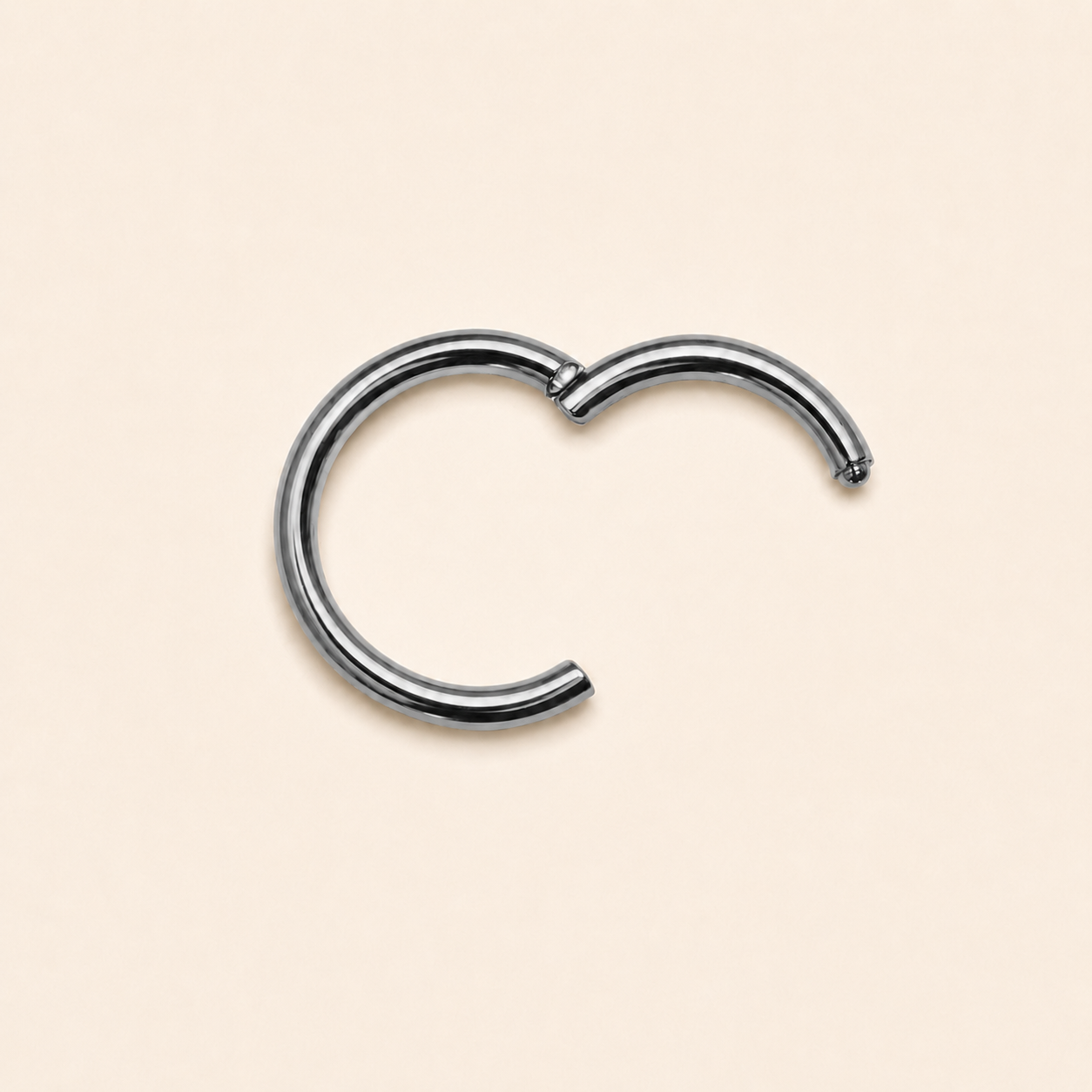 Silver Titanium Hinged Segment Clicker Ring